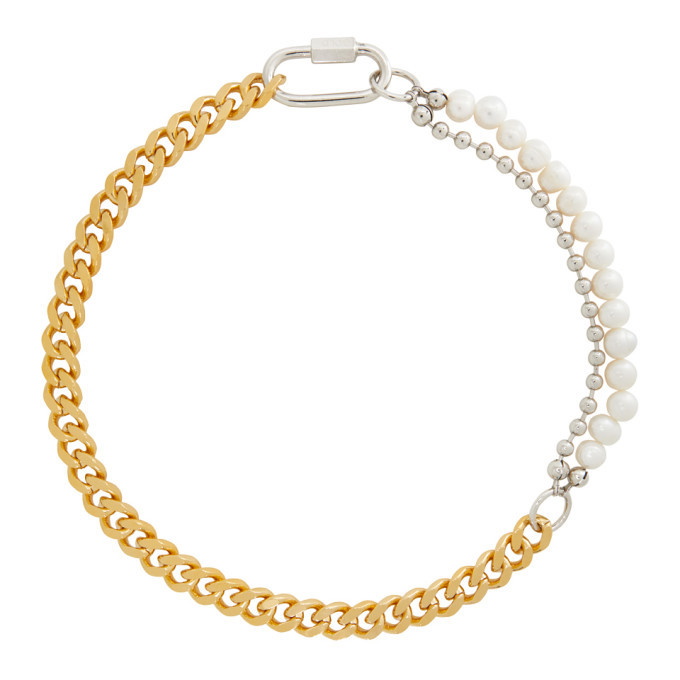 IN GOLD WE TRUST PARIS Gold and Silver Cuban Link Necklace