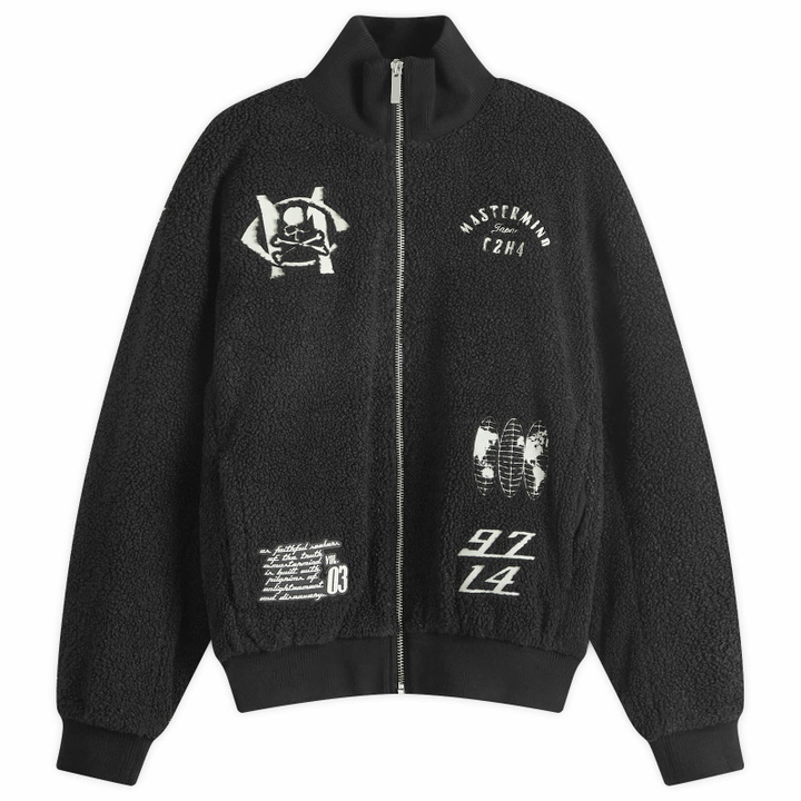 Photo: C2H4 Men's x mastermind JAPAN Fleece Jacket in Fuzzy Black