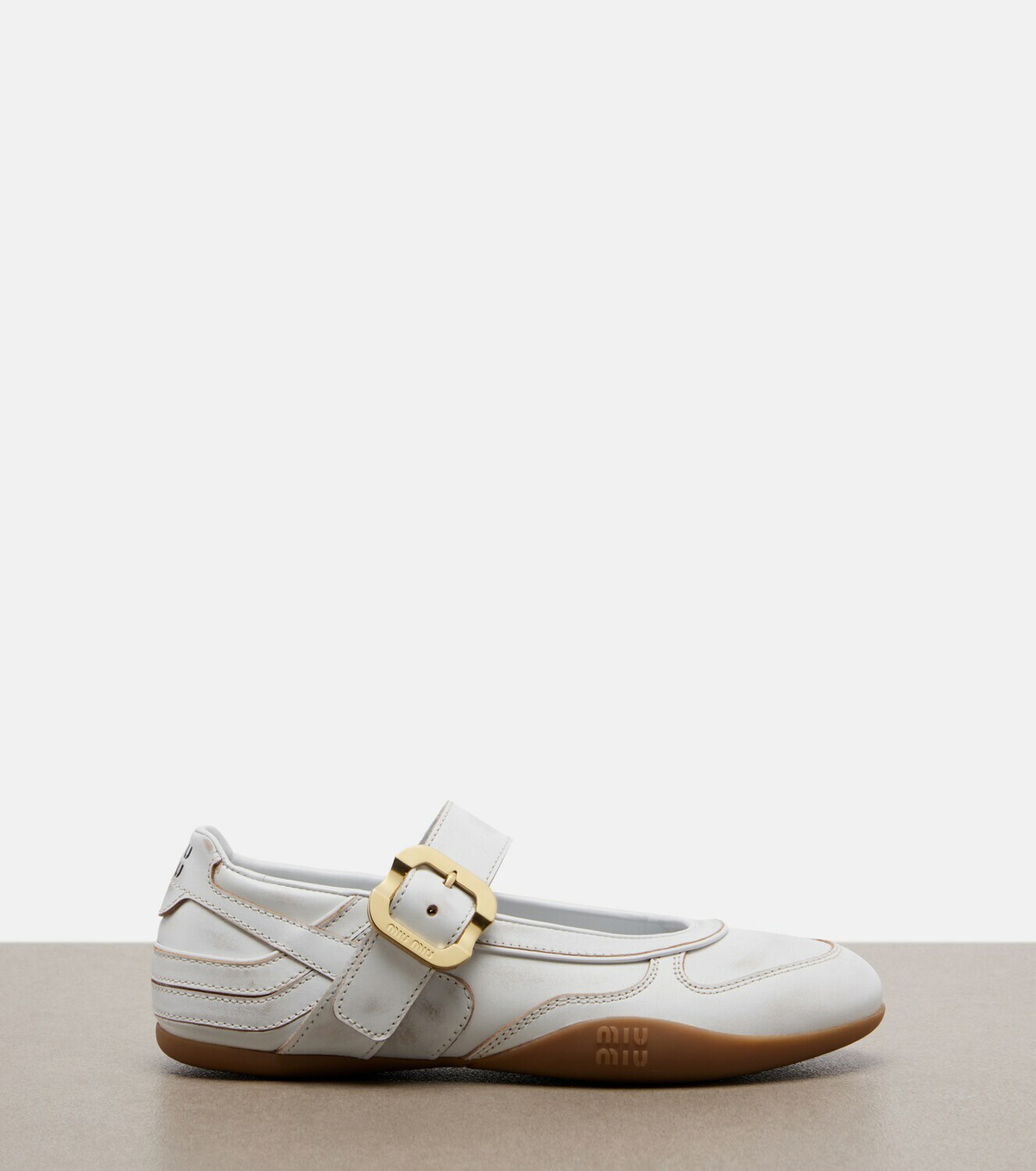 Miu Miu Gymnasium leather Mary Jane flats