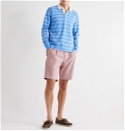 Beams F - Striped Cotton-Seersucker Drawstring Shorts - Pink