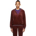Opening Ceremony Red Velour Wrap Hoodie