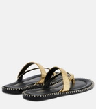 Dries Van Noten Croc-effect leather thong sandals