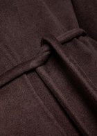 Anine Bing Hunter Belted Wool and Cashmere-blend Coat Dark Brown