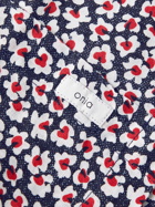 ONIA - Samuel Floral-Print Linen-Chambray Shirt - Blue