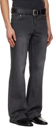 TONYWACK Black Flared-Leg Distressed Jeans