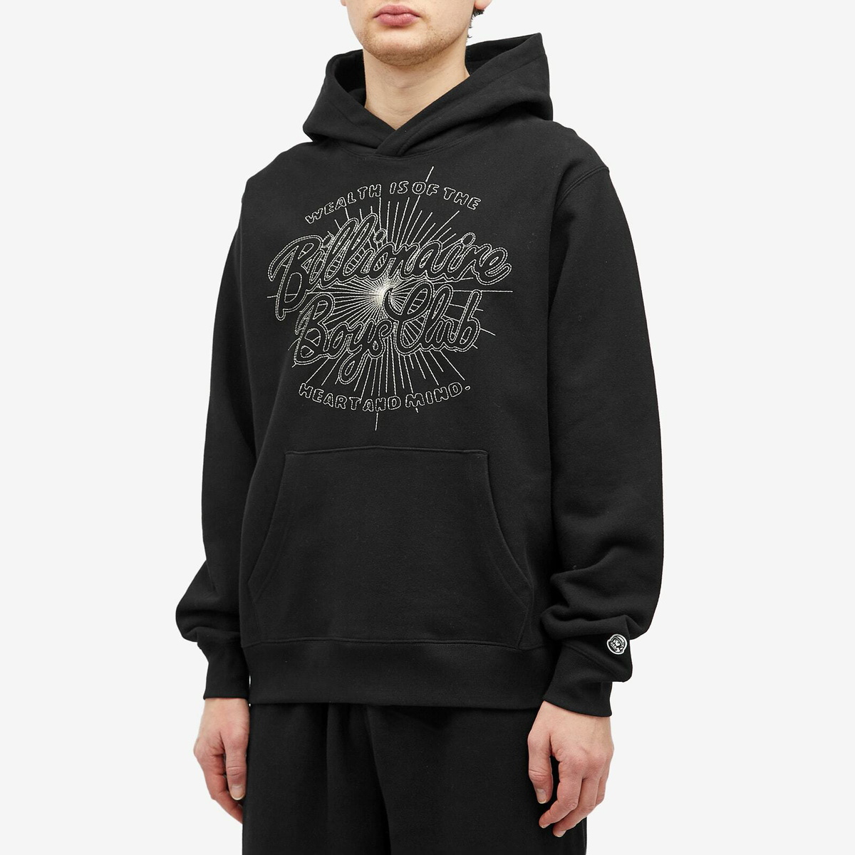 Billionaire Boys Club Men's Script Logo Chainstitch Hoodie in Black