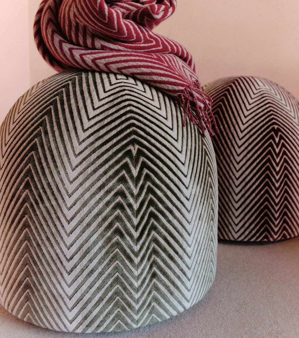 Missoni Ziggy velvet pouf