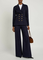 Veronica Beard Crue Wide-leg Stretch-denim Trousers Dark Blue