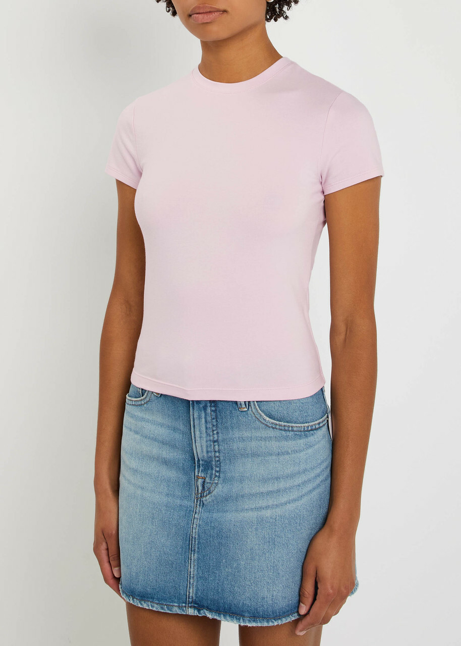 Good American Super Stretch Baby Stretch-cotton T-shirt Pink