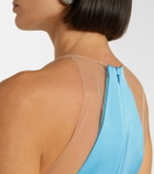 David Koma Feather-trimmed satin minidress