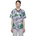 Kenzo Grey and Green Loose-Fiting Sportswear T-Shirt