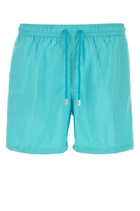 Photo: Fedeli Turquoise Polyester Swimming Shorts