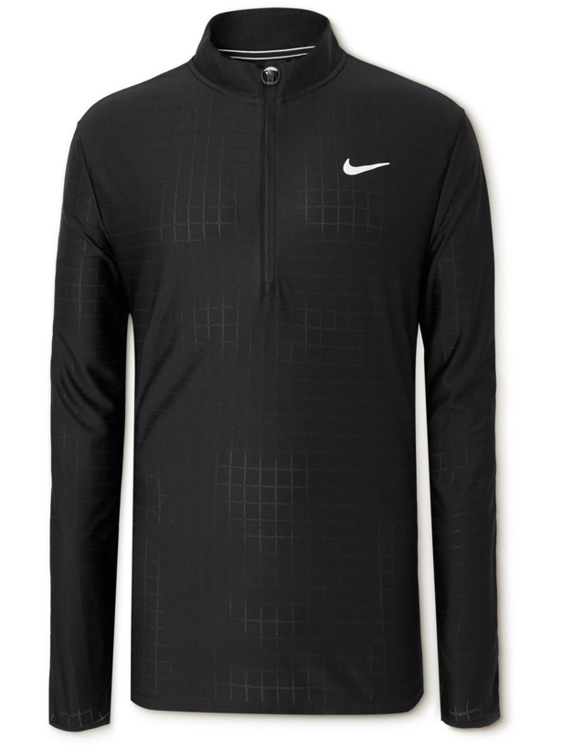 Photo: Nike Tennis - Court Advantage Recycled Dri-FIT Half-Zip Tennis T-Shirt - Black