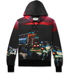 AMBUSH® - Printed Loopback Cotton-Jersey Hoodie - Black