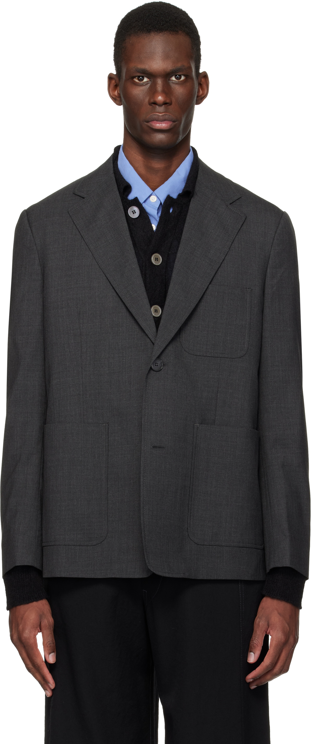 mfpen Gray Patch Pocket Blazer