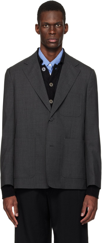 Photo: mfpen Gray Patch Pocket Blazer