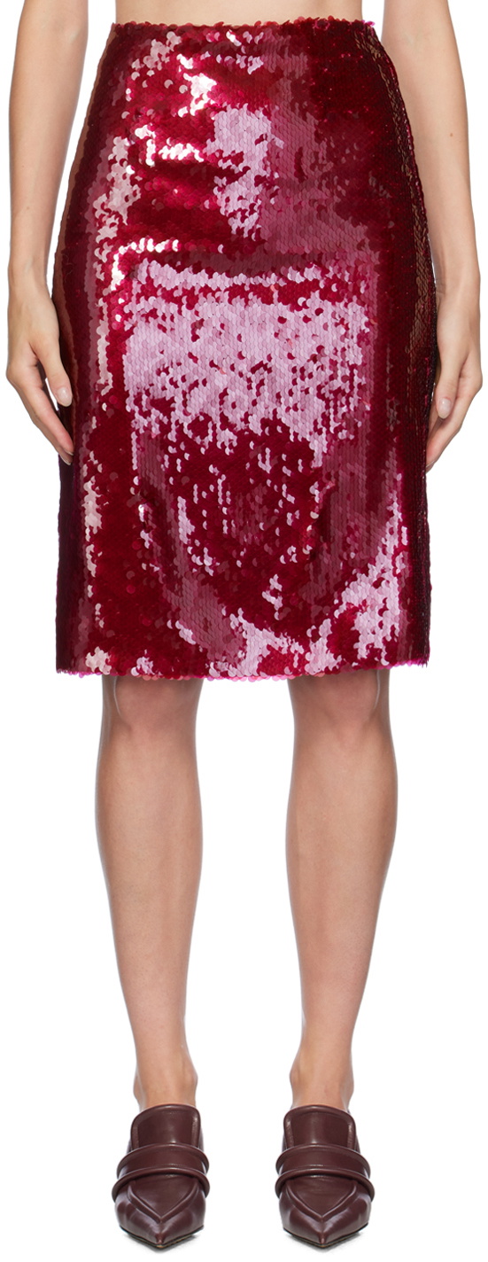 16Arlington Burgundy Este Midi Skirt