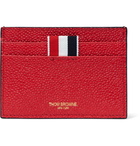 Thom Browne - Grosgrain-Trimmed Pebble-Grain Leather Cardholder - Men - Red