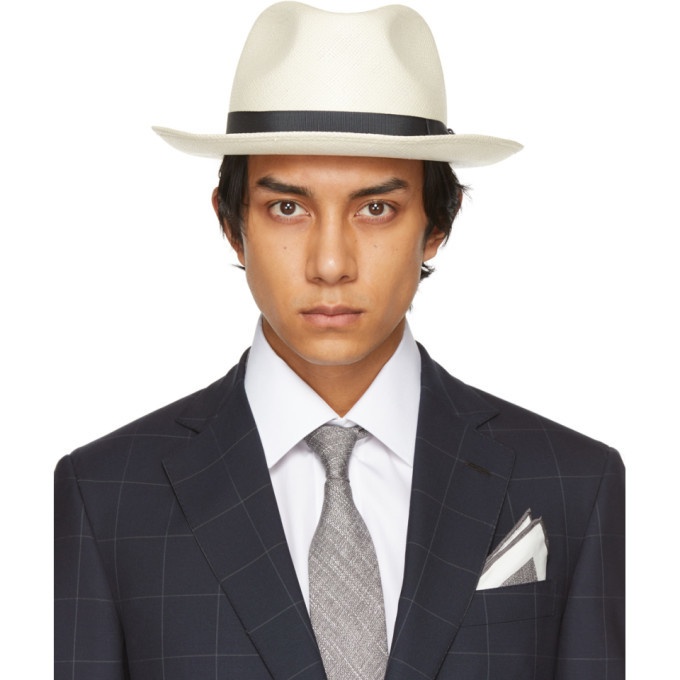 Photo: Brioni Off-White Straw Panama Hat