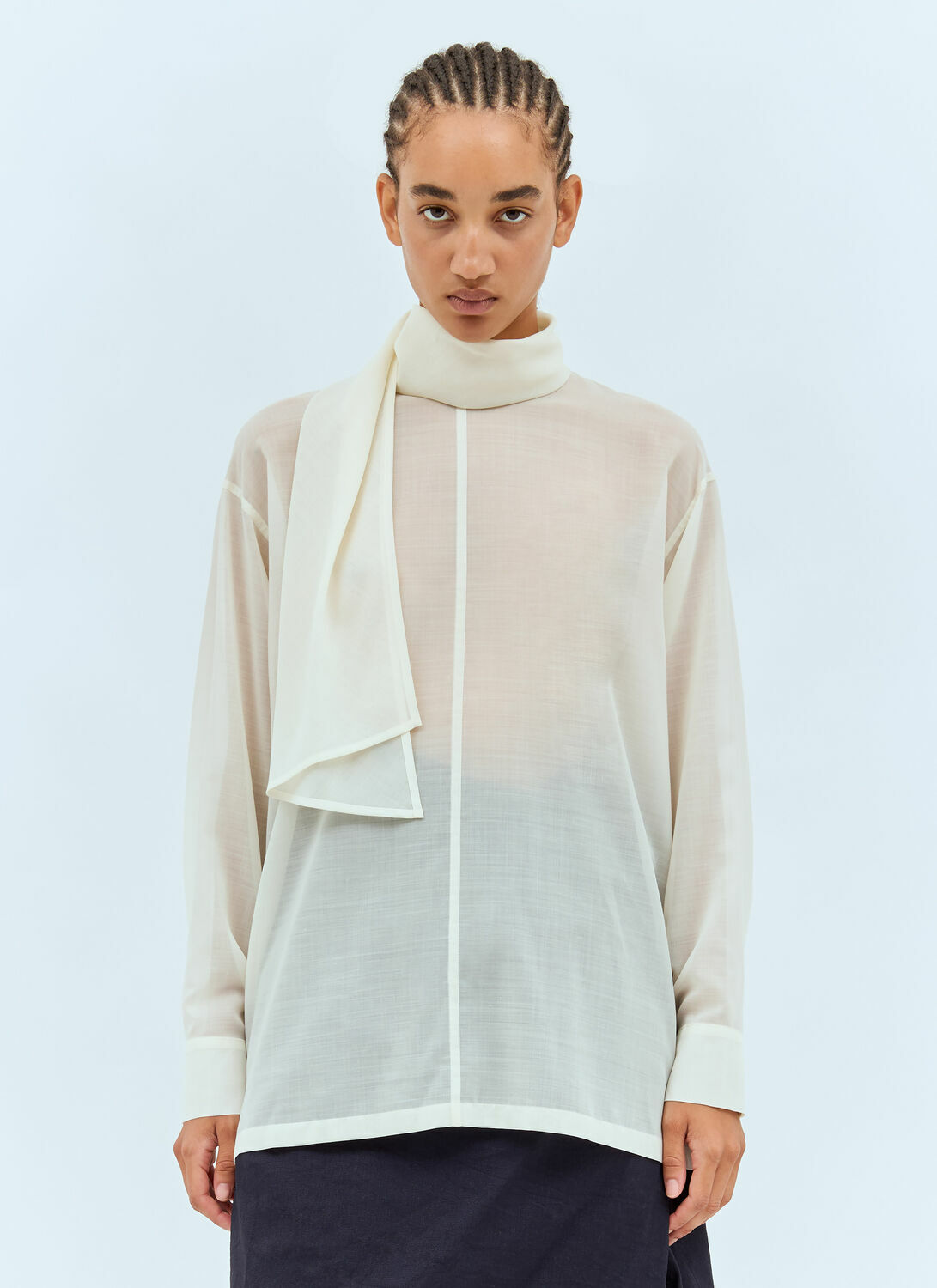 Issey Miyake Sheer Shirt With Shawl