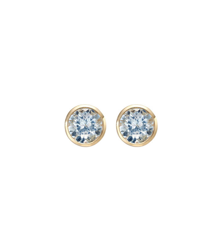 Photo: Sydney Evan Icon 14kt gold earrings with aquamarines
