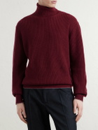 Canali - Wool and Cashmere-Blend Rollneck Sweater - Burgundy