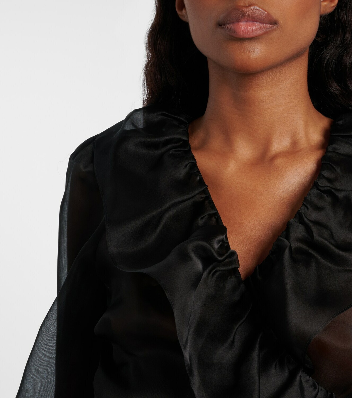 Rebecca Vallance Anjou sheer silk organza blouse