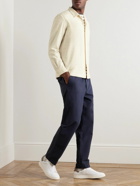 Altea - Luke Camp-Collar Garment-Dyed Cotton-Flannel Shirt - Neutrals