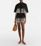 La DoubleJ Pull-Up embroidered cotton shorts
