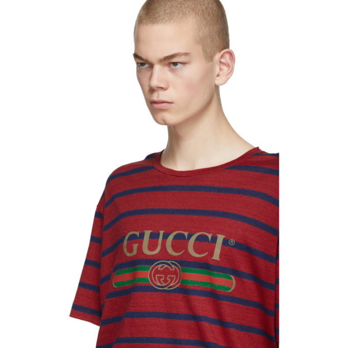 Gucci Red Striped Logo T-Shirt