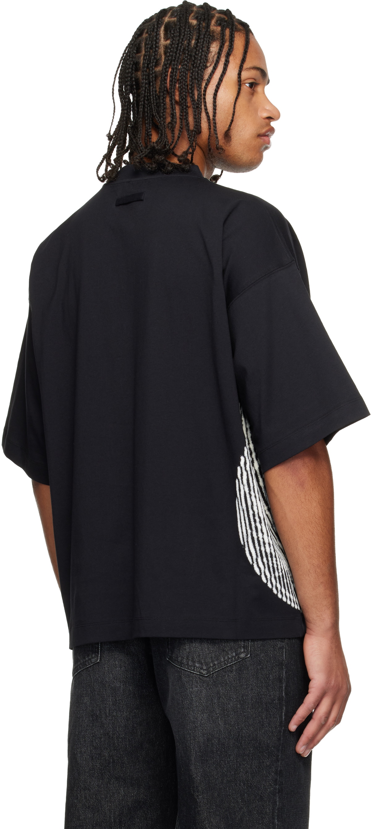 Jean Paul Gaultier Black 'JPG' Laurier Stamp T-shirt