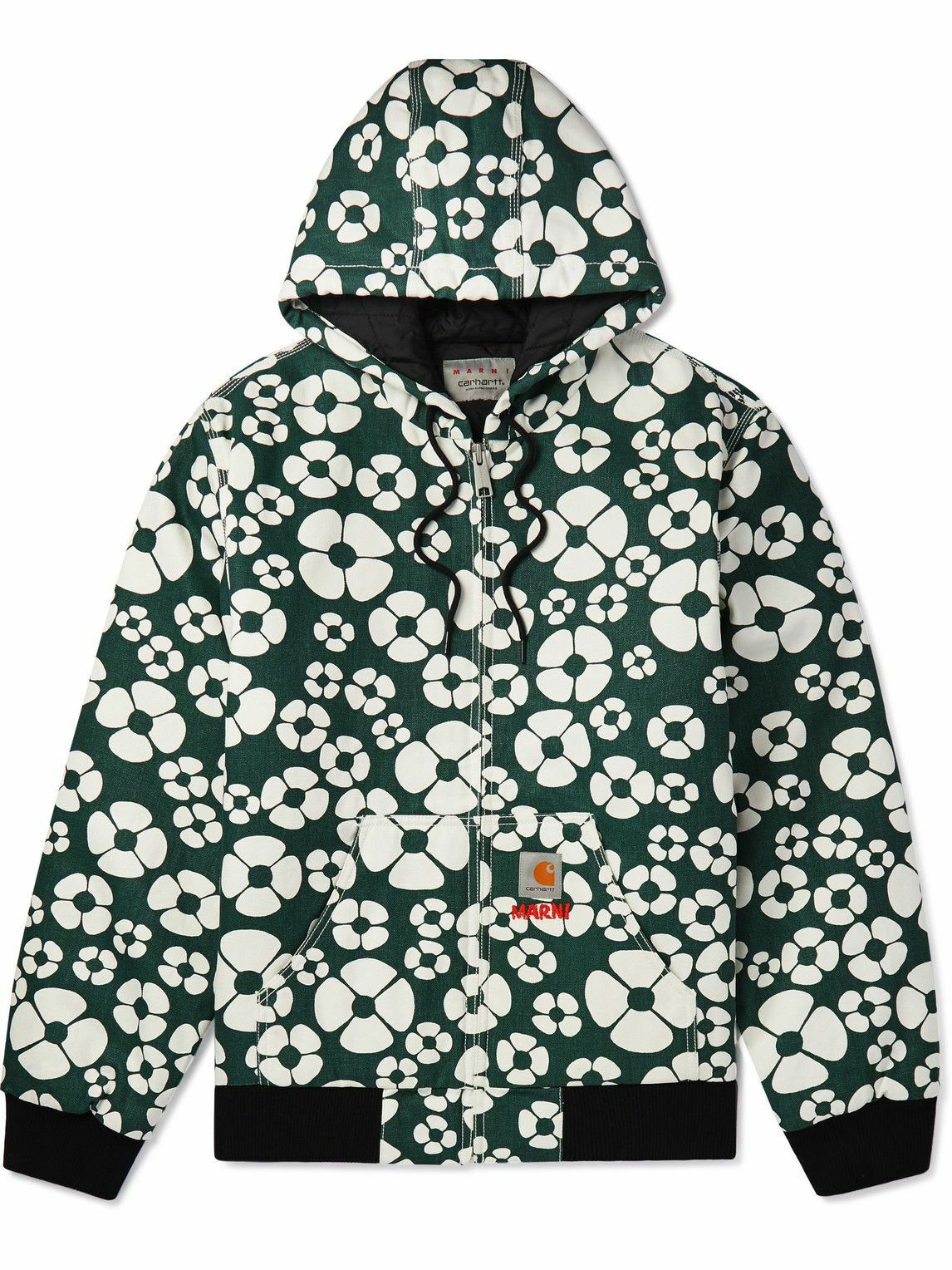 Marni - Carhartt WIP Padded Floral-Print Cotton-Canvas Hooded Jacket - Green  Marni