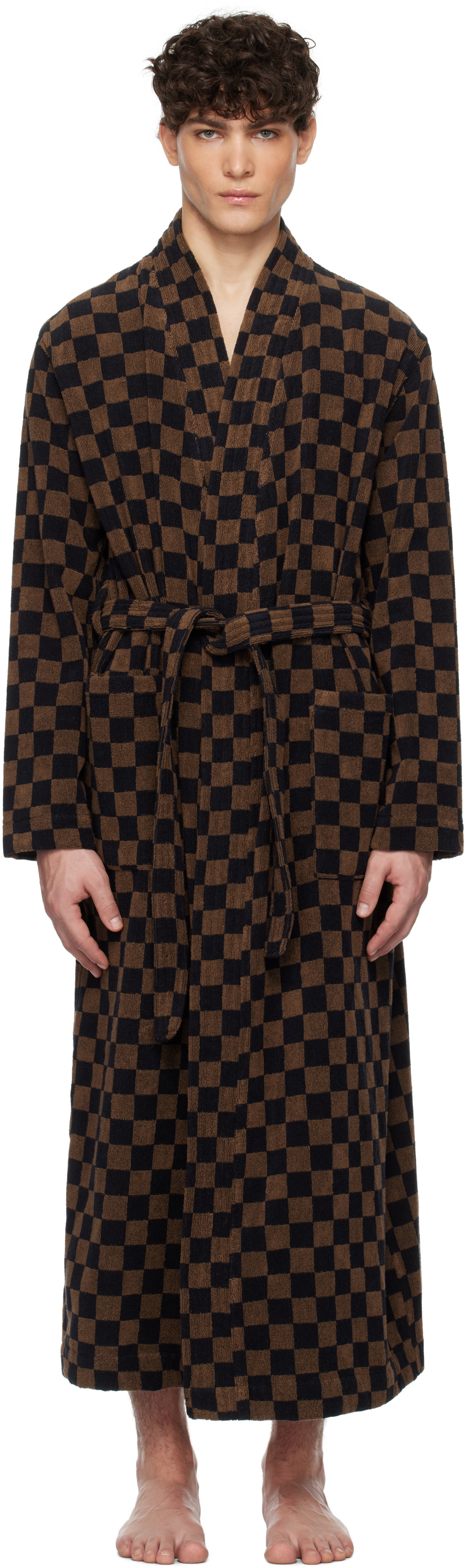 Baina Black & Brown Sulis Bathrobe