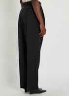 Givenchy Pleated Tapered-leg Wool and Mohair-blend Trousers Black