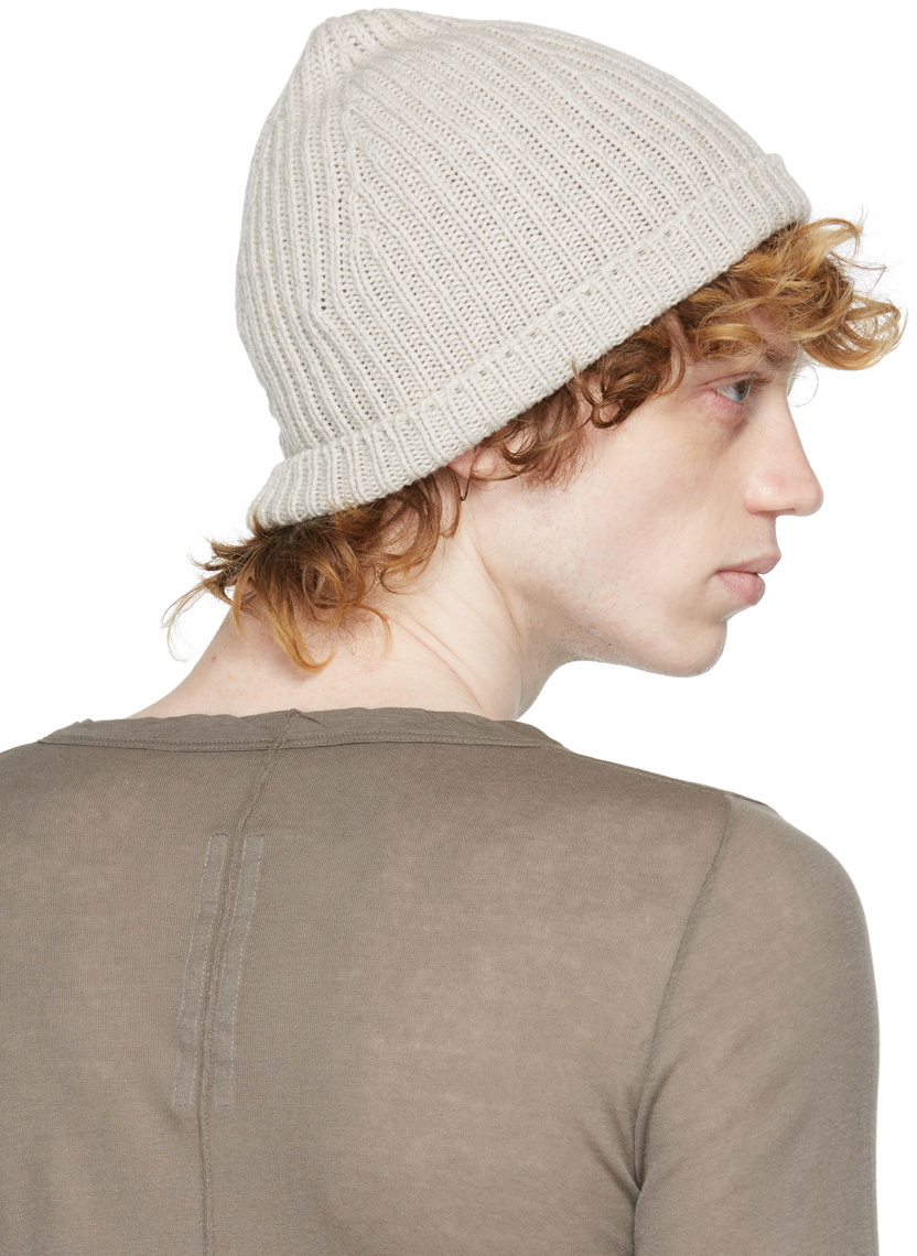 Rick Owens Off-White Cashmere Beanie Rick Owens