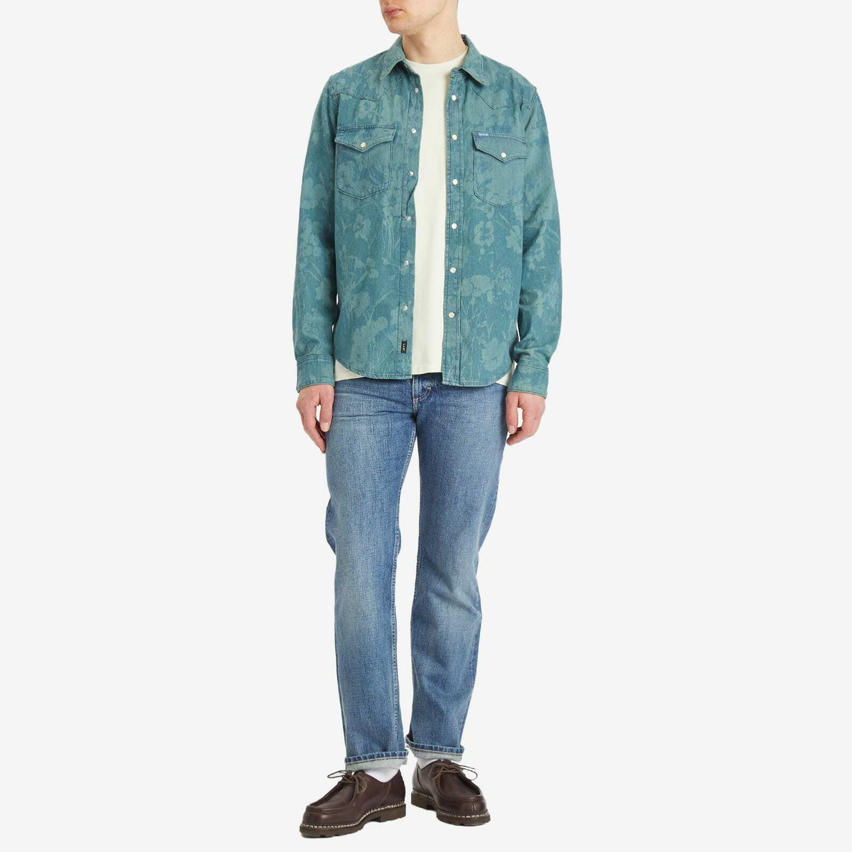 Paul Smith Men's x Lee Jacquard Denim Western Shirt in Green