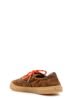 Moncler Vera Leisure Leather-trim Suede Sneakers Brown