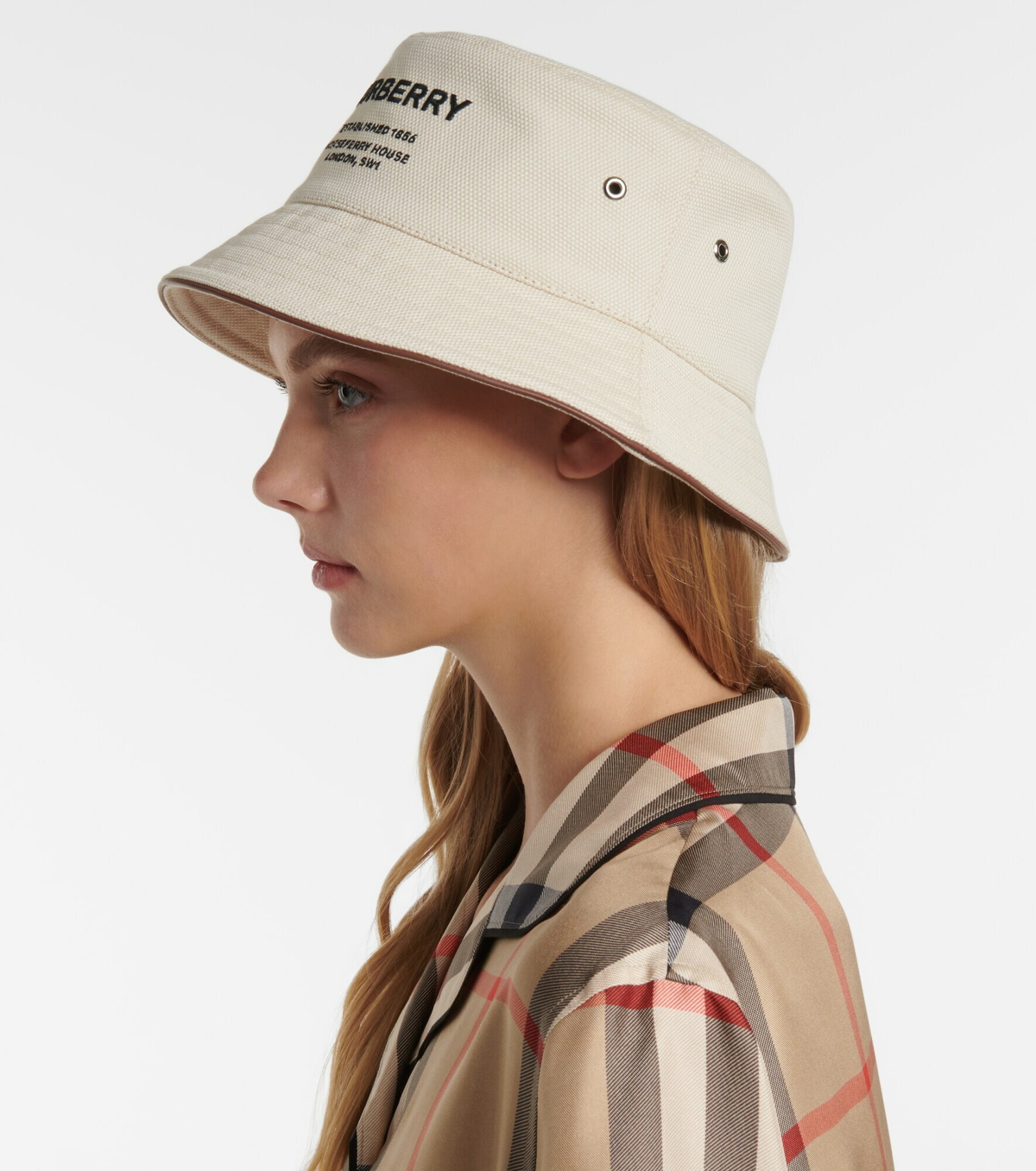 Burberry Cashmere Giant Check Bucket Hat