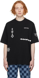 Marcelo Burlon County of Milan Black Jersey Folk T-Shirt