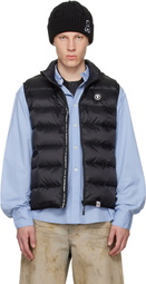AAPE by A Bathing Ape Black 'AAPENOW' Moonface Logo Puffer Down Vest
