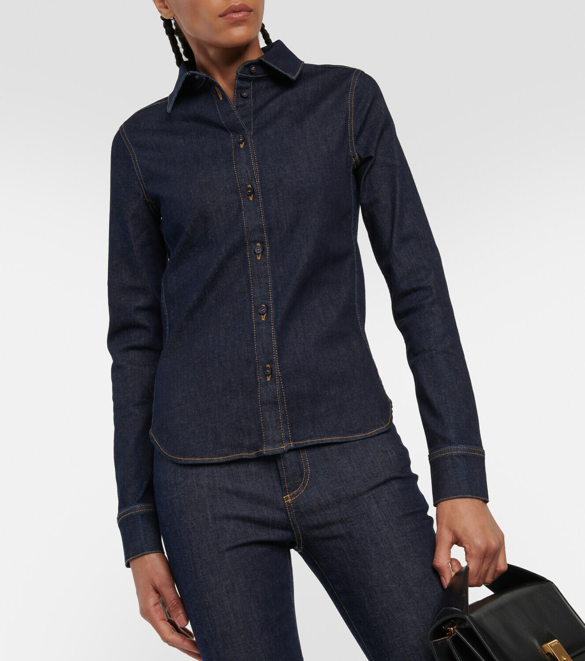 Alaïa Hooded denim shirt ALAÏA