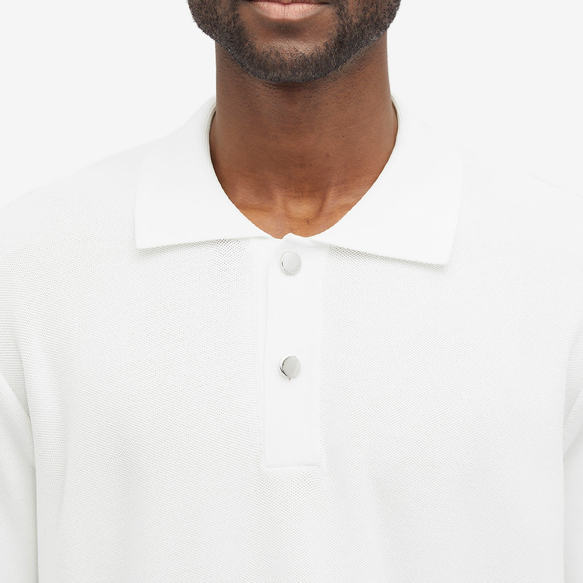 Jacquemus Men's Maille Knit Polo in Off White Jacquemus