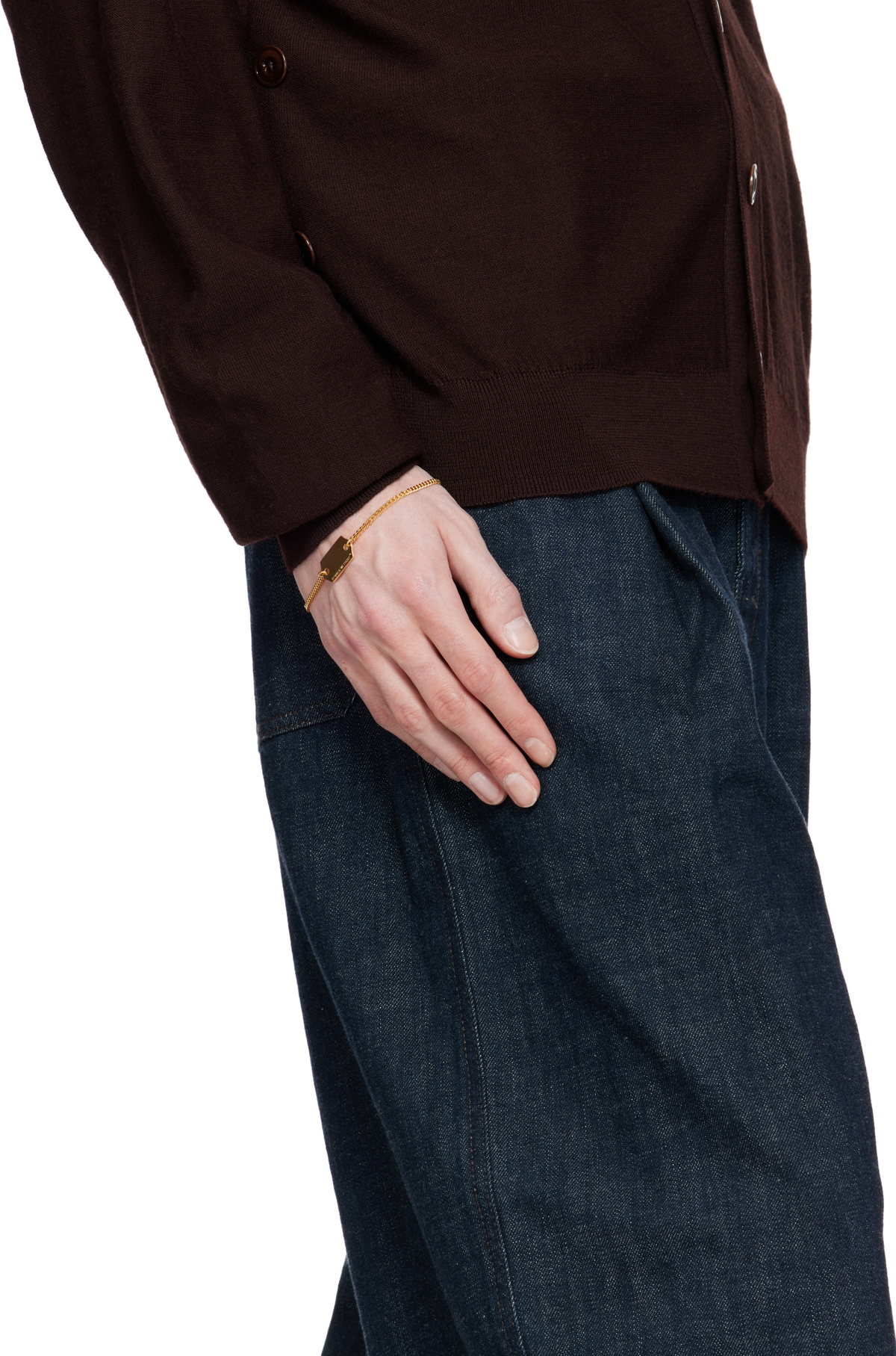 IN GOLD WE TRUST PARIS SSENSE Exclusive Gold Cable Price Tag Bracelet