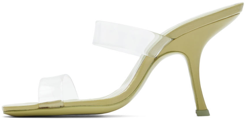 BY FAR Green Clara Heeled Sandals