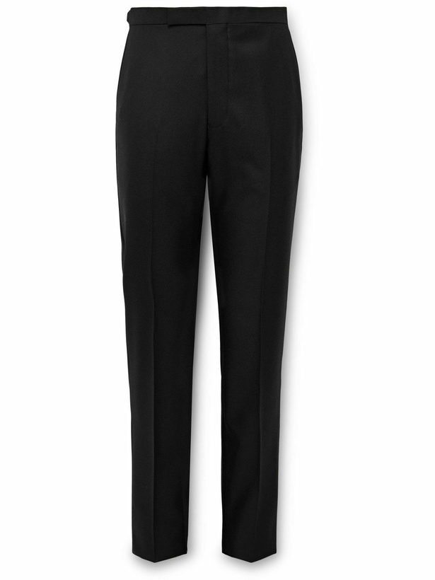 Photo: Richard James - Chapman Slim-Fit Straight-Leg Cotton and Cashmere-Blend Twill Trousers - Black