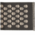 Alexander McQueen Men's Skulls Reversible Scarf in Black/Pink