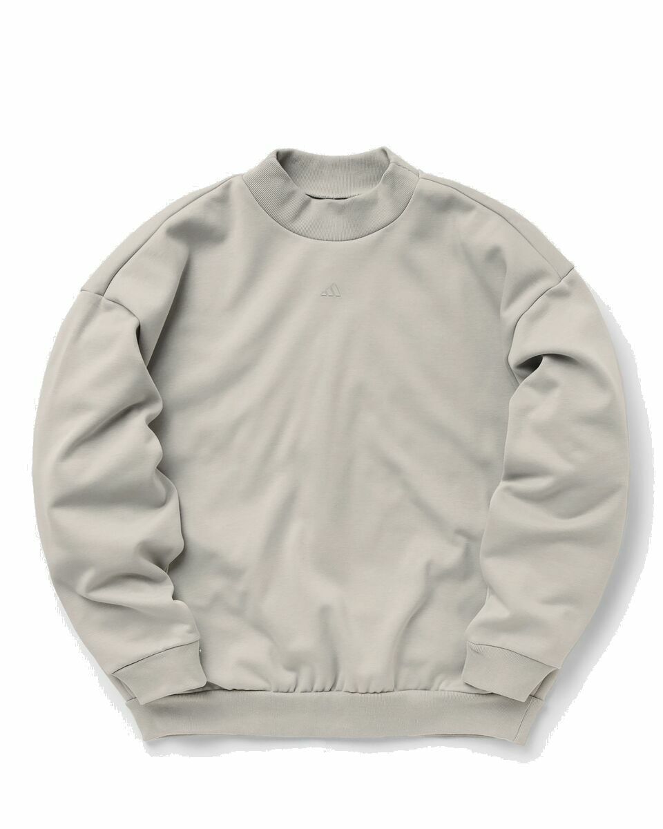 Photo: Adidas Basketball Crew Sweatshirt Grey - Mens - Sweatshirts