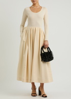 Sister Jane Darling Stretch-jersey Midi Dress Cream