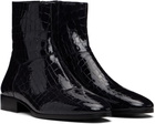 Fear of God Navy Croc-Embossed Ankle Boots