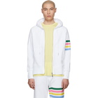 Thom Browne White Classic Zip-Up 4-Bar Hoodie